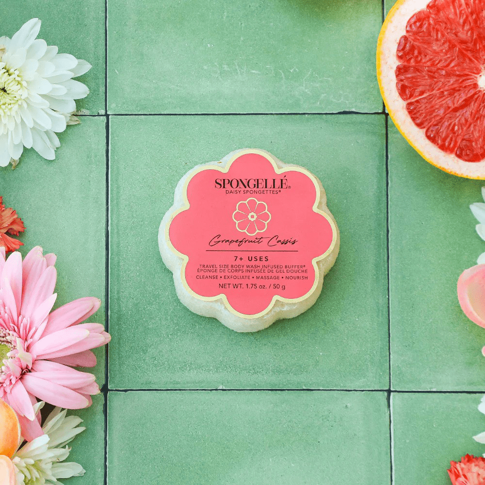 Spongelle Daisy Collection Grapefruit Cassis Body Wash Infused Spongette 50 g (7+ Uses) - Beauty Tribe