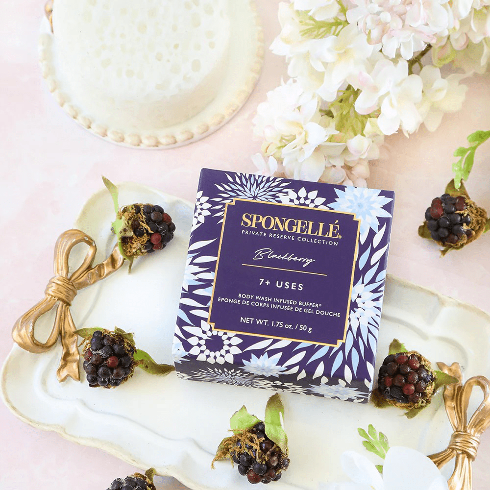 Spongelle Private Reserve Blackberry Flower Body Wash Infused Spongette 50 g (7+Uses) - Beauty Tribe