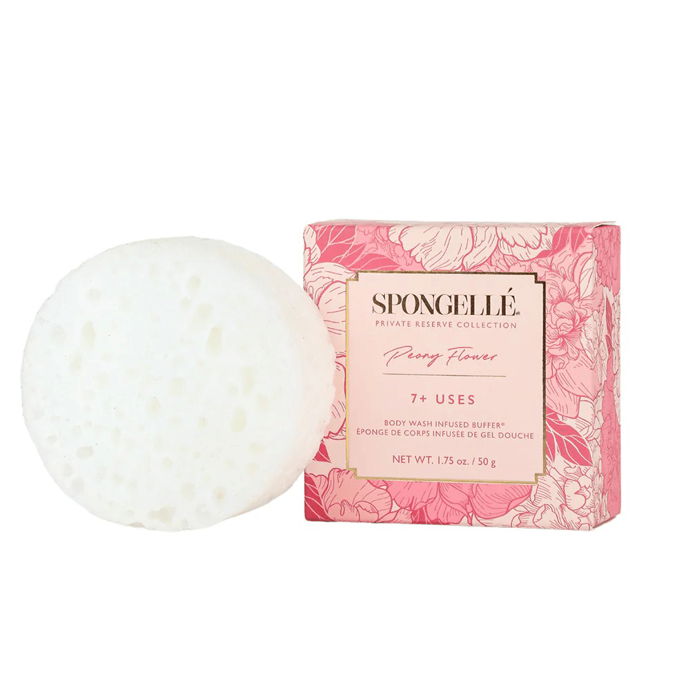 Spongelle Private Reserve Buffer Peony Flower Body Wash Infused Spongette 50 g (7+Uses) - Beauty Tribe