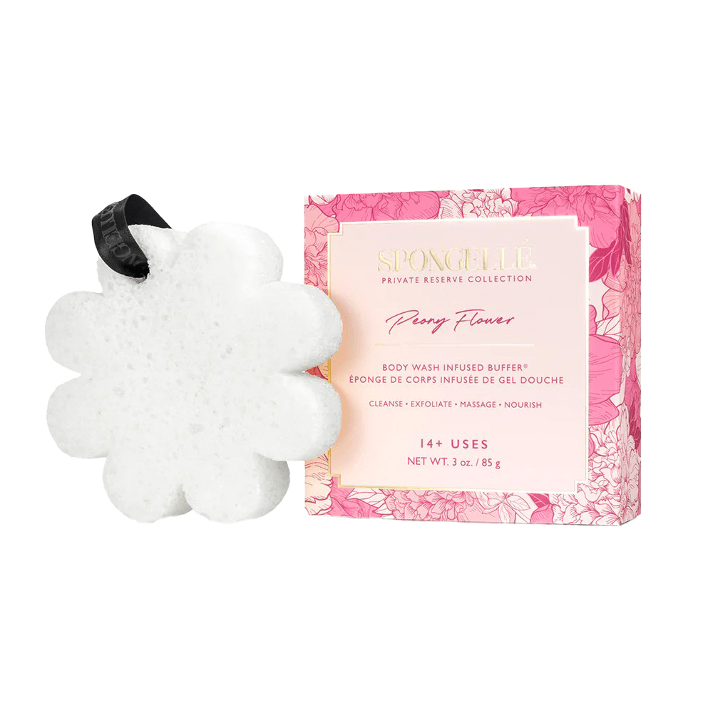 Spongelle Private Reserve Peony Flower Body Wash Infused Buffer 85 g (14+Uses) - Beauty Tribe