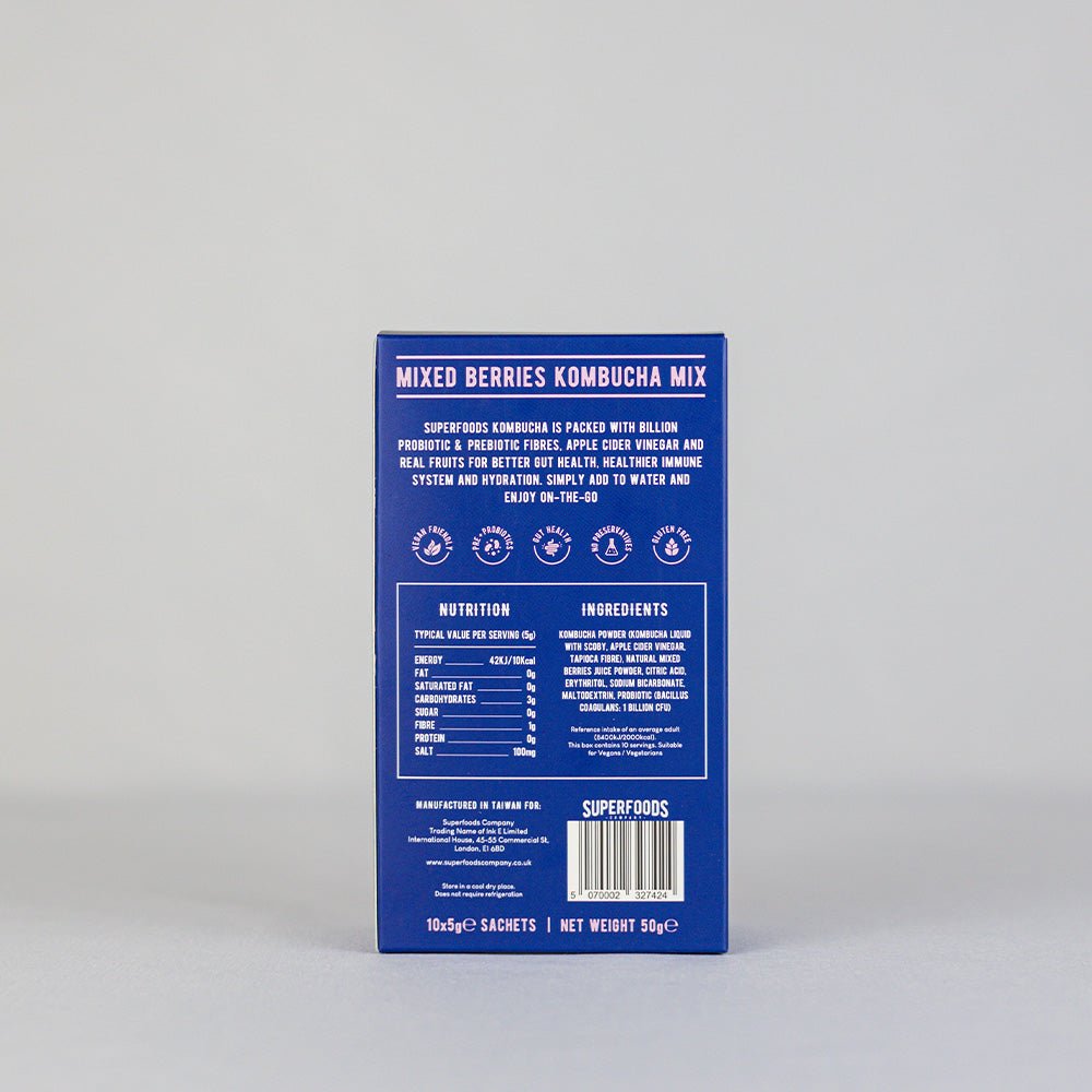 Super Foods Instant kombucha Box Mixed Berries 50g (10 x 5g) - Beauty Tribe