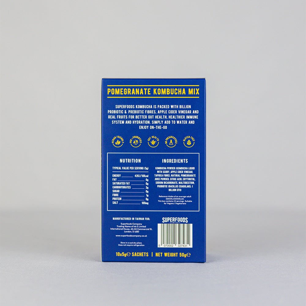 Super Foods Instant kombucha Box Pomegranate 50g (10 x 5g) - Beauty Tribe
