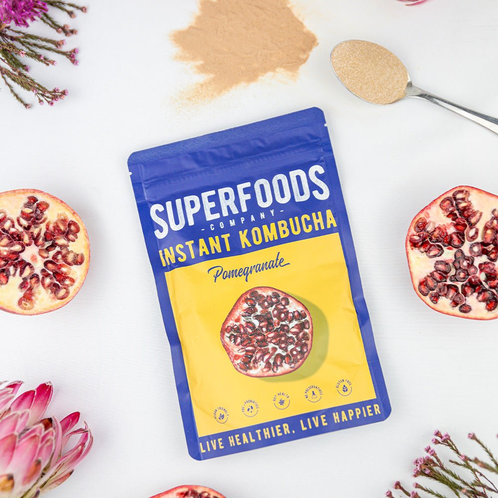 Super Foods Instant kombucha Box Pomegranate 50g (10 x 5g) - Beauty Tribe