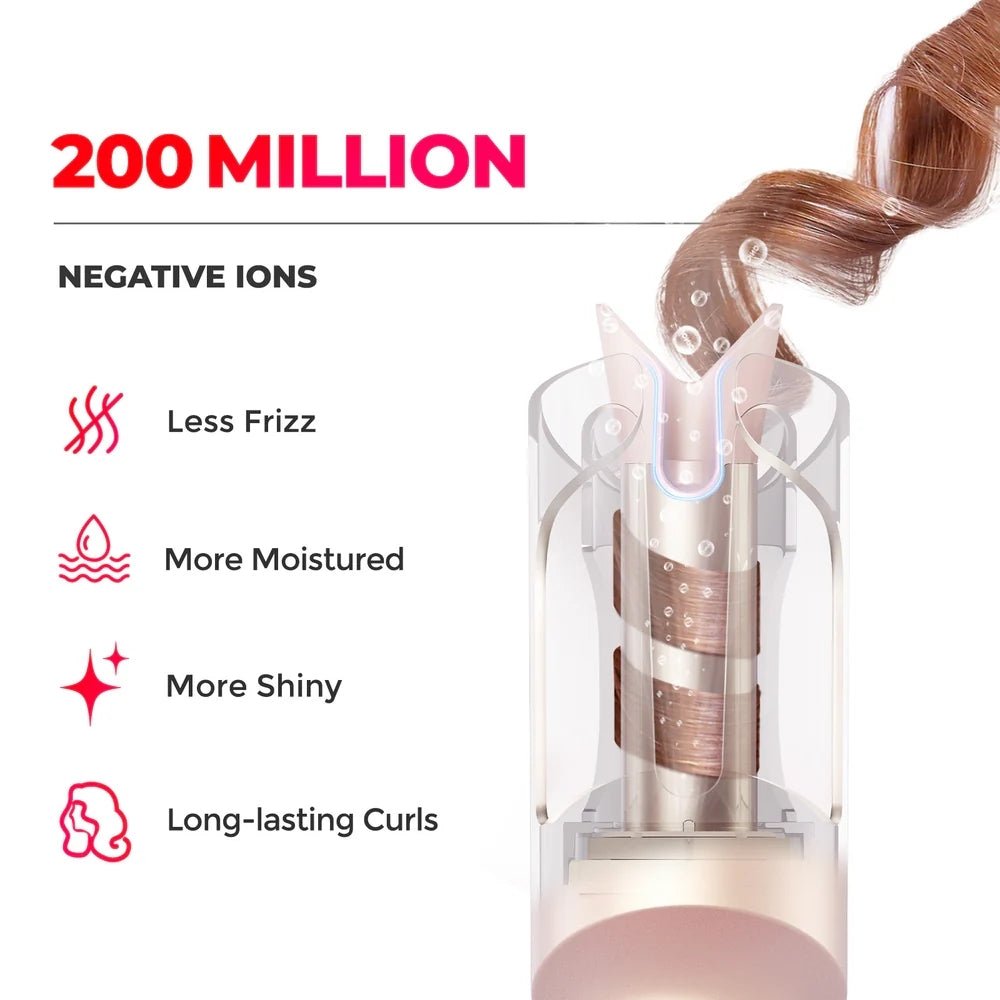 Tymo Curlgo Cordless Auto Curling Iron - Pink - Beauty Tribe