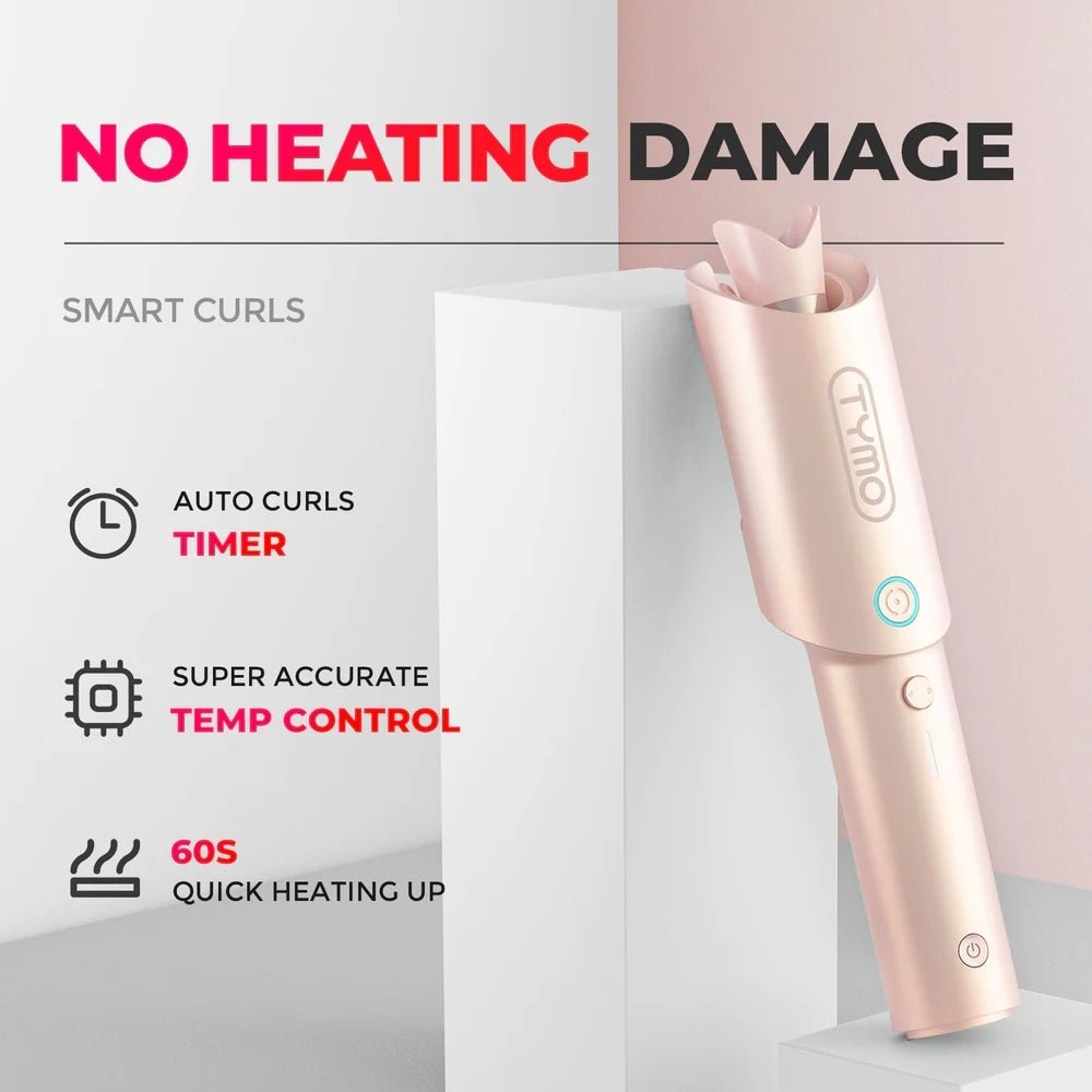 Tymo Curlgo Cordless Auto Curling Iron - Pink - Beauty Tribe