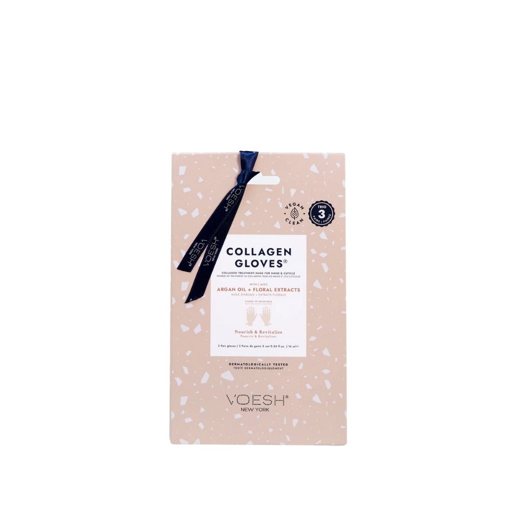 Voesh Collagen Gloves Trio - Argan Oil & Floral Extract (3 Pairs) - Beauty Tribe