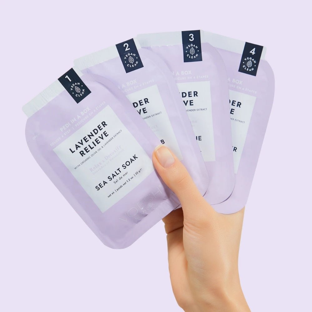 Voesh Pedi Moments Duo - 4 Step - Lavender Relieve Kit (2 Sets) - Beauty Tribe
