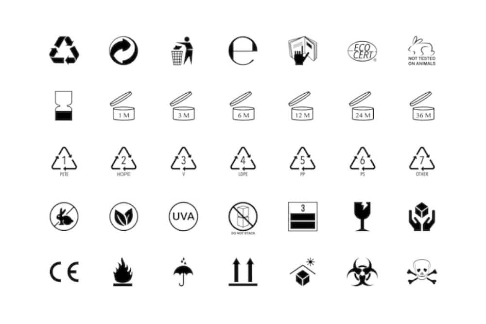 beauty product symbols