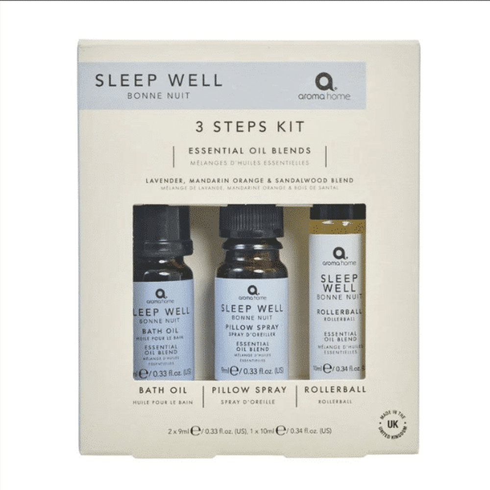 Aroma Home Sleep Well Set - Pillow Spray, Rollerball and Bath Oil