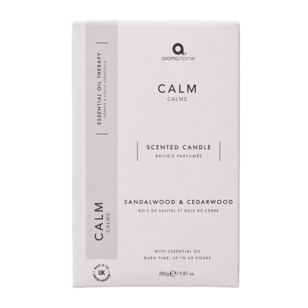 Aroma Home Calm Candle - Sandalwood &amp; Cedarwood Essential Oil 280g