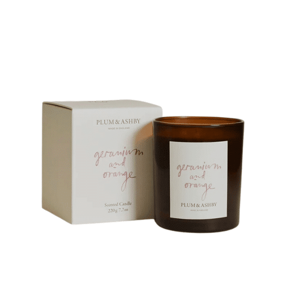 Plum &amp; Ashby Geranium &amp; Orange Candle 220g