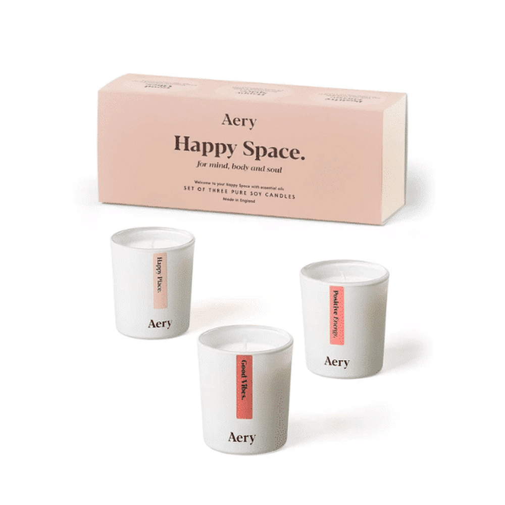 Aery Living Happy Space 3 x Candle Gift Set