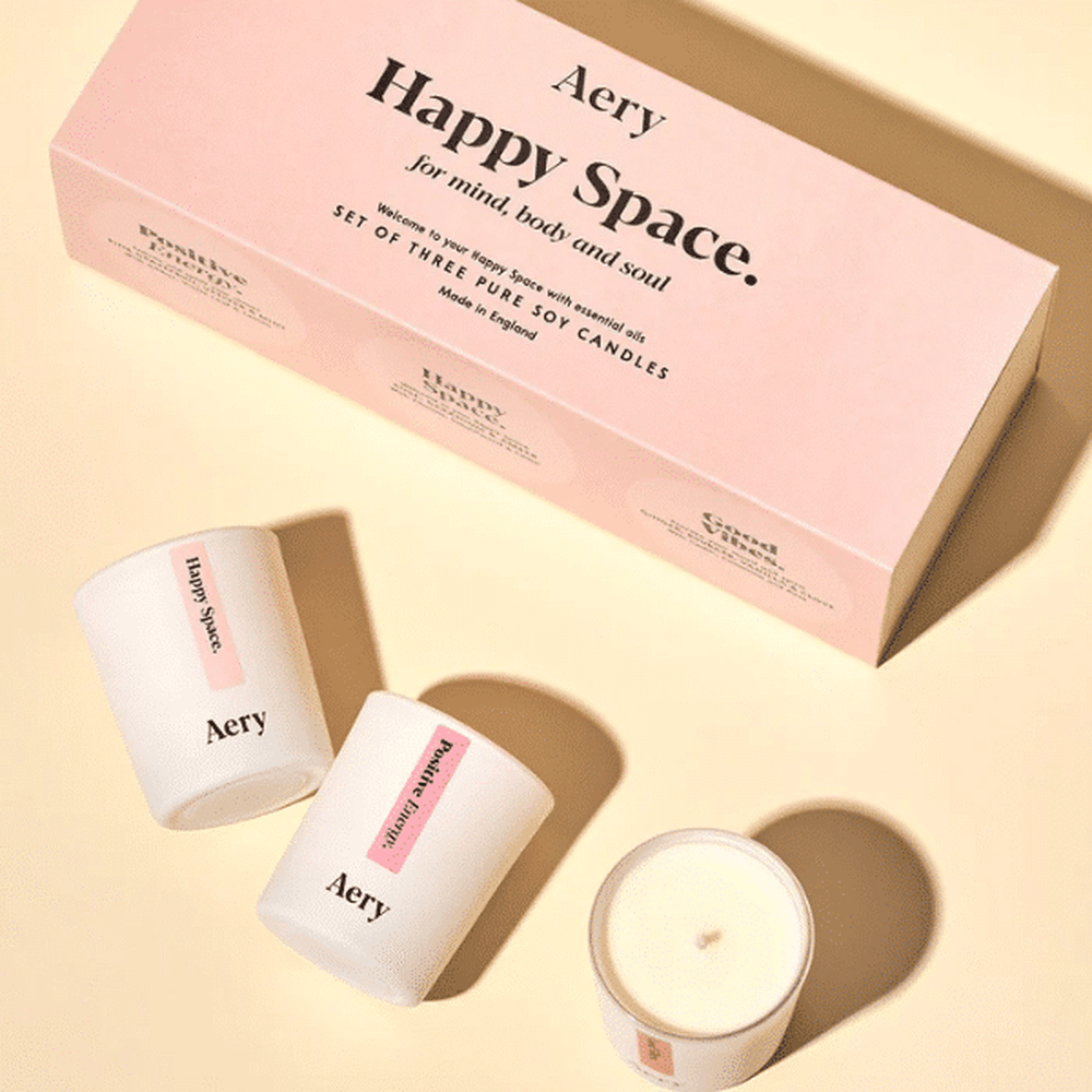 Aery Living Happy Space 3 x Candle Gift Set