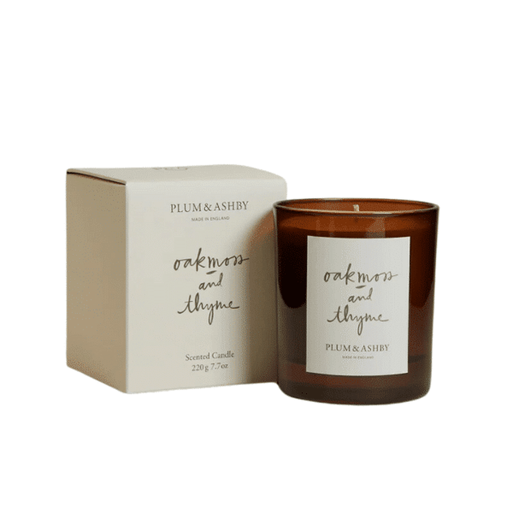 Plum &amp; Ashby Oakmoss &amp; Thyme Candle 220g