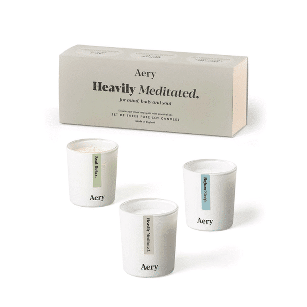 Aery Living Heavily Meditated 3 x Candle Gift Set