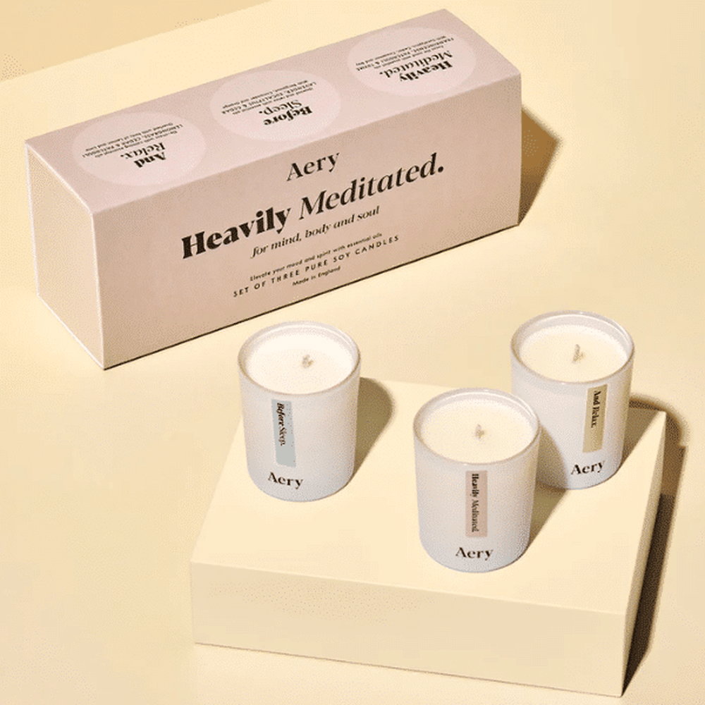 Aery Living Heavily Meditated 3 x Candle Gift Set