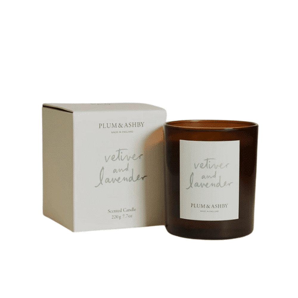 Plum &amp; Ashby Vetiver &amp; Lavender Candle 220g