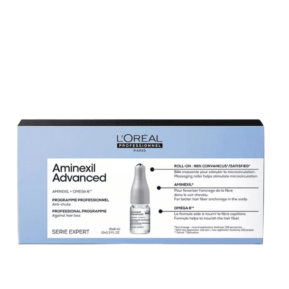 Serie Expert Aminexil Advanced Roll-On Dual-Action Scalp &amp; Anti-Thinning Hair Treatment, 10 x 6ml