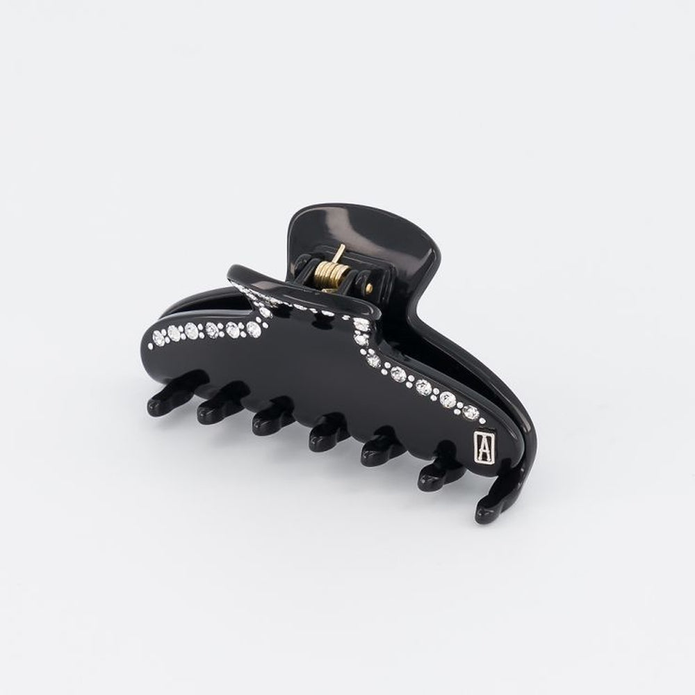 Hair Clip Classical Black 1 Line Strass