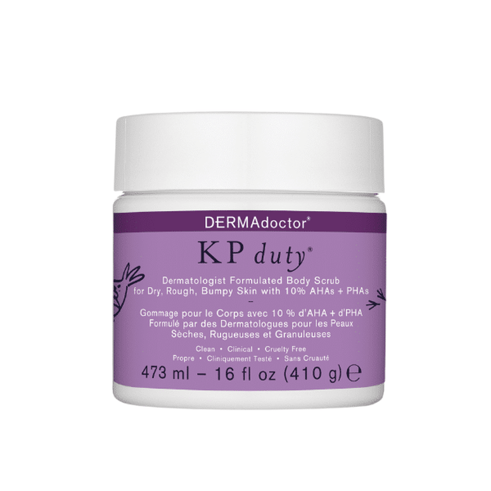 DERMAdoctor KP Duty Body Scrub for Keratosis Pilaris and Dry, Rough, Bumpy Skin with 10% AHAs + PHAs 473ml