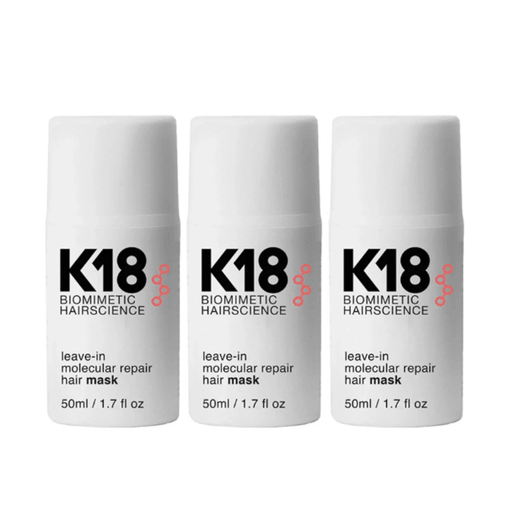 K18 Leave In Molecular Repair Hair Mask 50ml 3 Pack Set