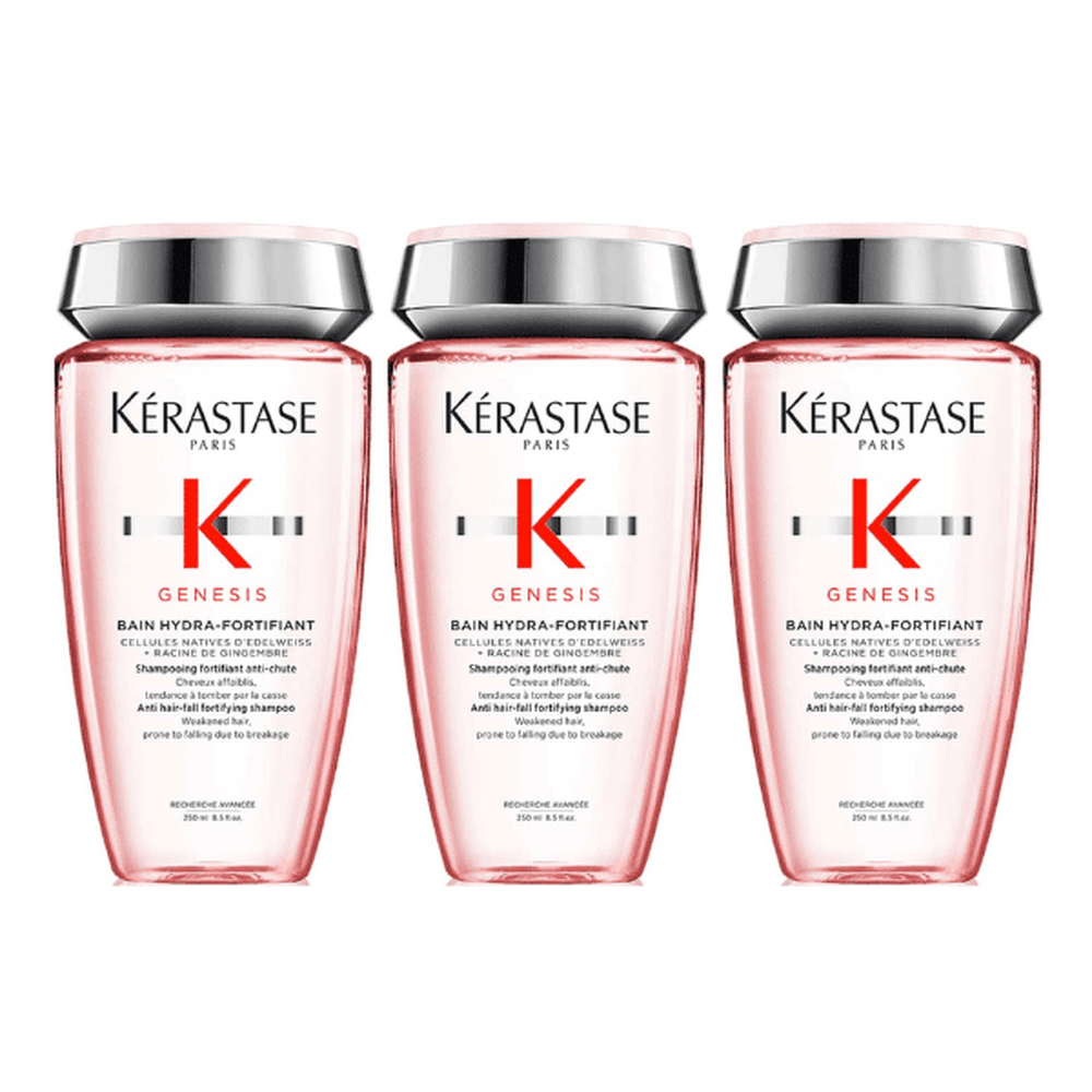 Kerastase Genesis Bain Hydra-Fortifiant Shampoo 250ml 3 Pack Set