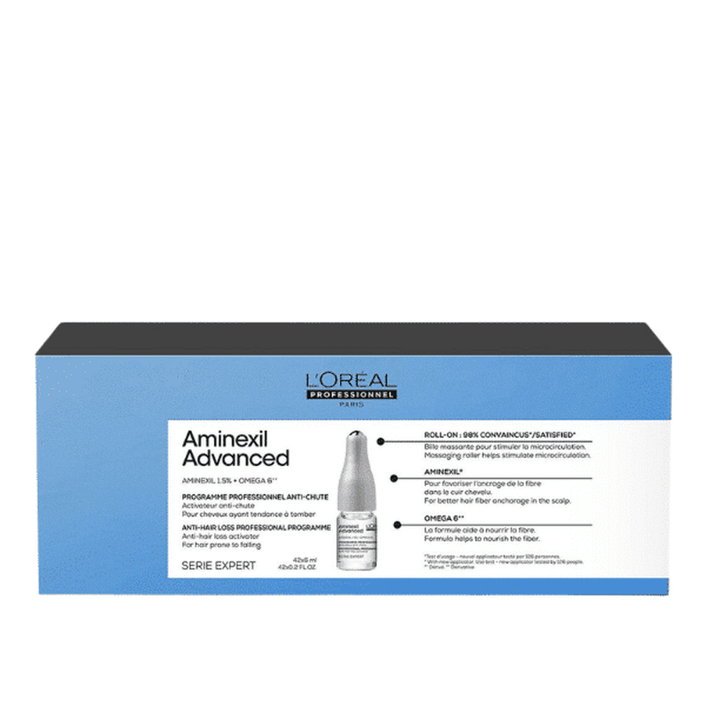 Serie Expert Aminexil Advanced Roll-On Dual-Action Scalp &amp; Anti-Thinning Hair Treatment, 42 x 6ml