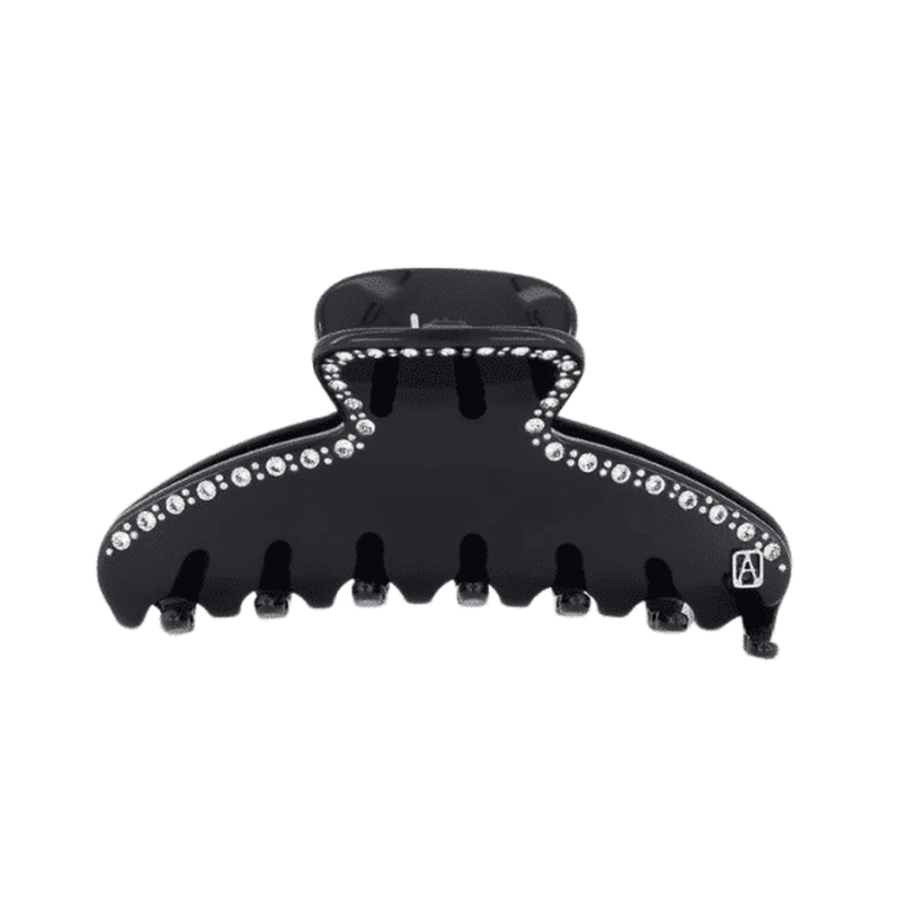 Hair Clip Classical Black 1 Line Strass