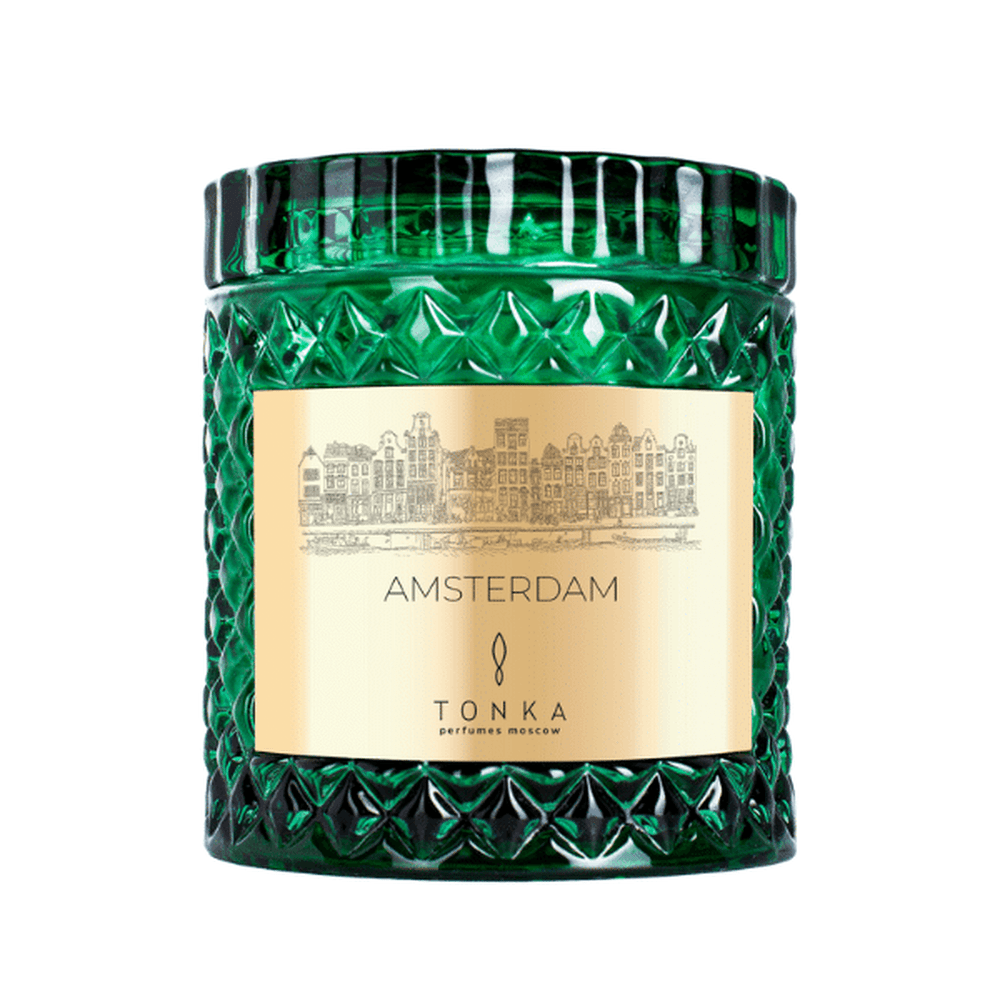 Tonka Aroma Candle Amsterdam Glass Green 220ml