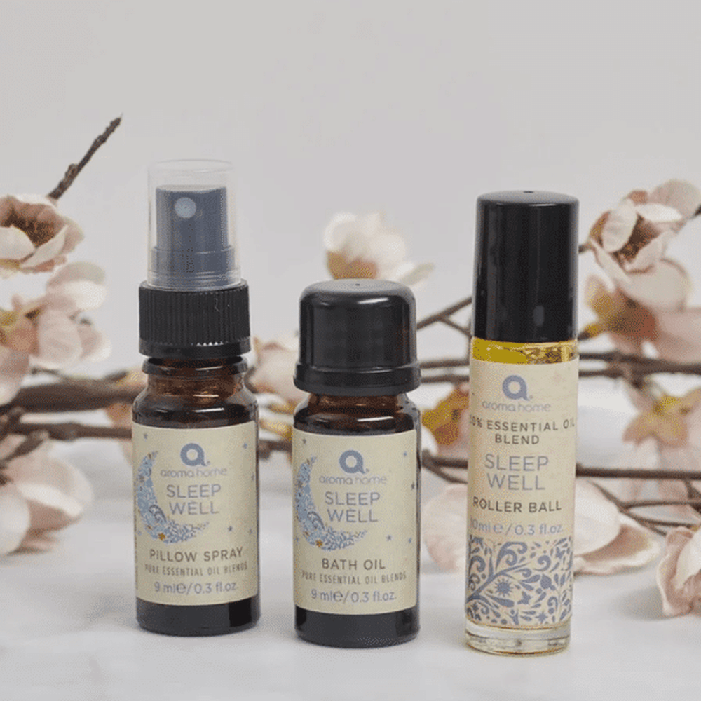 Aroma Home Sleep Well Set - Pillow Spray, Rollerball and Bath Oil - Beauty Tribe