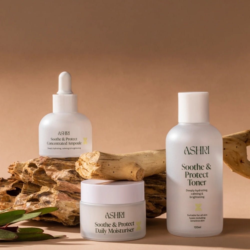 Ashri Skin Soothe &amp; Protect Trio (Toner+Ampoule+Moisturiser) - Beauty Tribe