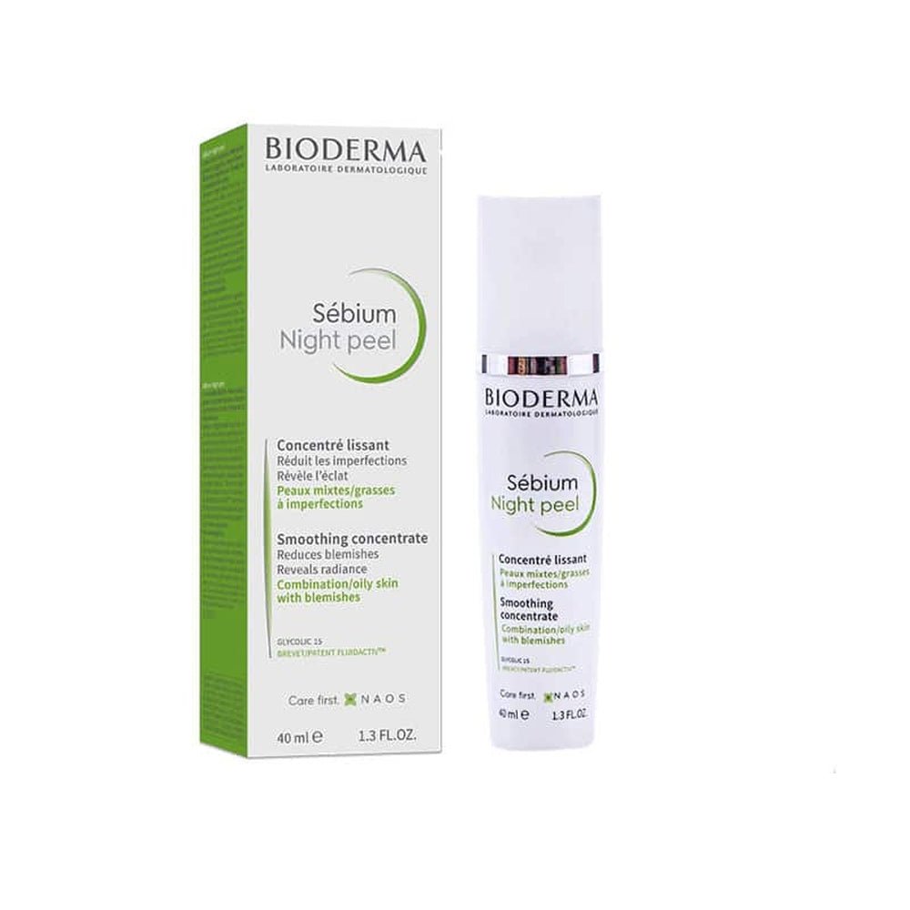 Bioderma Sebium Night peel Smoothing concentrate gel for Combination to oily skin 40ml - Beauty Tribe