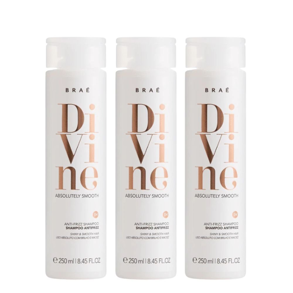 BRAÉ Divine Anti - Frizz Shampoo 250ml 3 Pack Set - Beauty Tribe