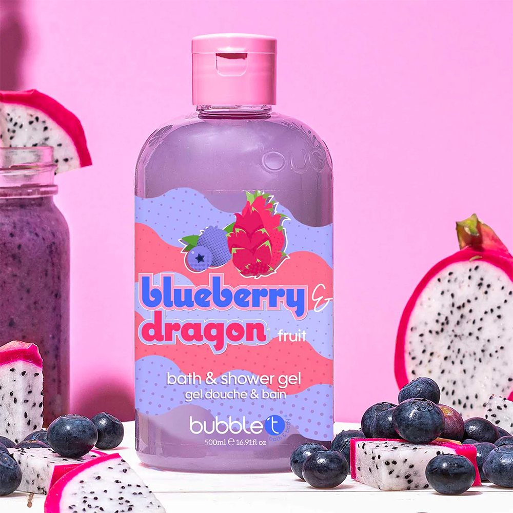 Bubble T Bath &amp; Shower Gel Blueberry &amp; Dragonfruit 500ml