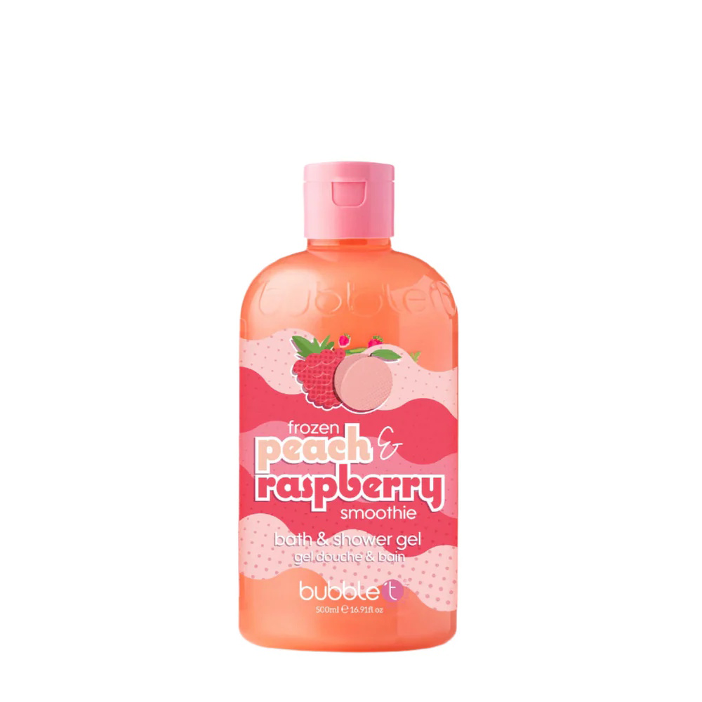 Bubble T Bath &amp; Shower Gel Peach &amp; Raspberry 500ml