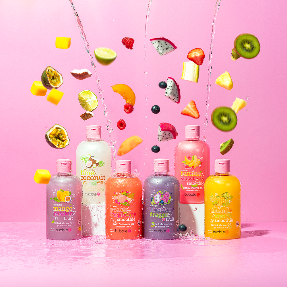 Bubble T Bath &amp; Shower Gel Strawberry &amp; Banana 500ml