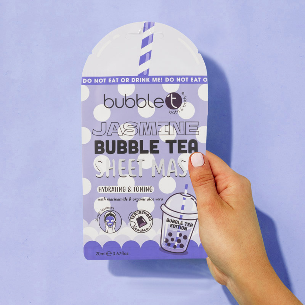 Bubble T Face Sheet Mask Jasmine With Aloe Vera &amp; Niacinamide 20ml