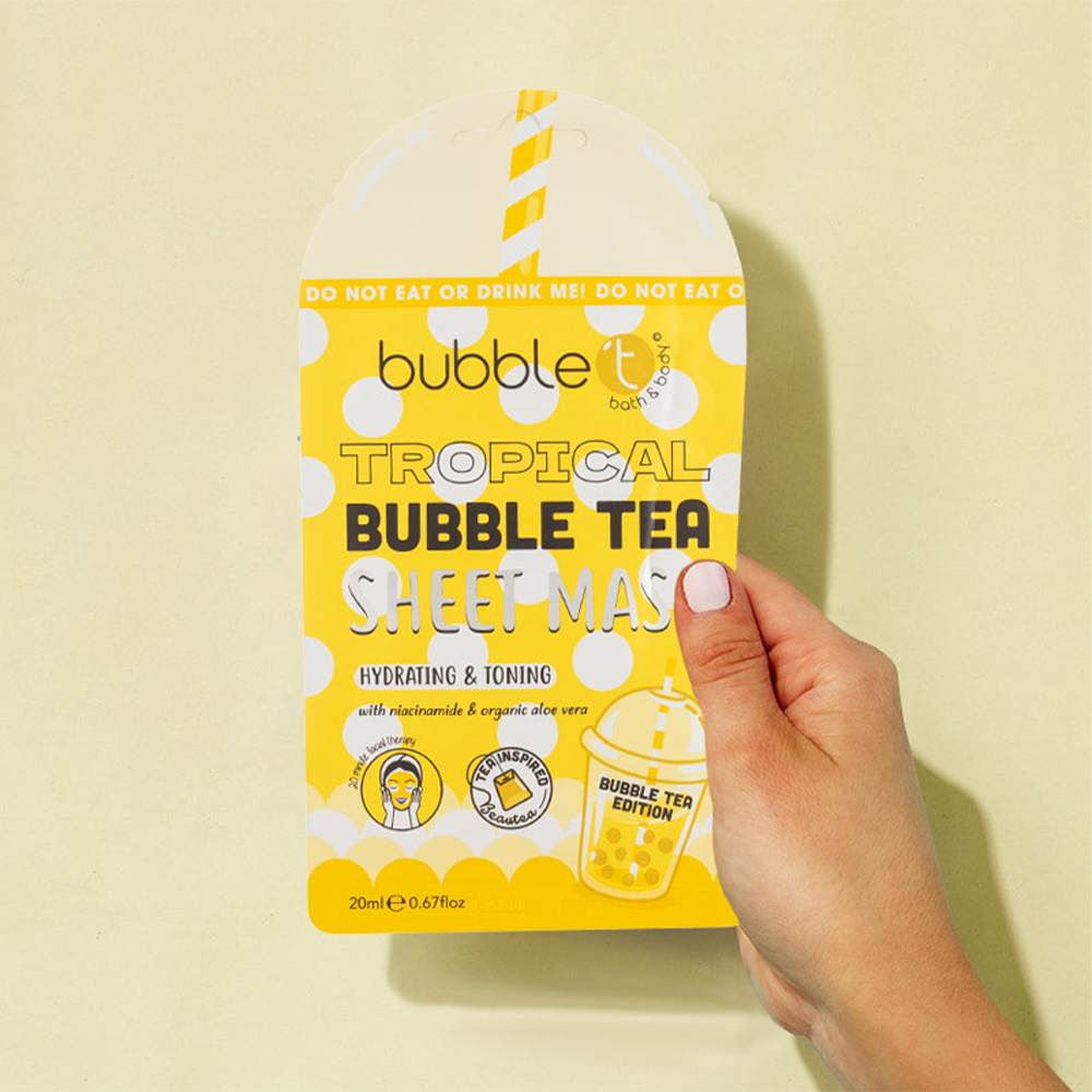 Bubble T Face Sheet Mask Tropical With Aloe Vera &amp; Niacinamide 20ml