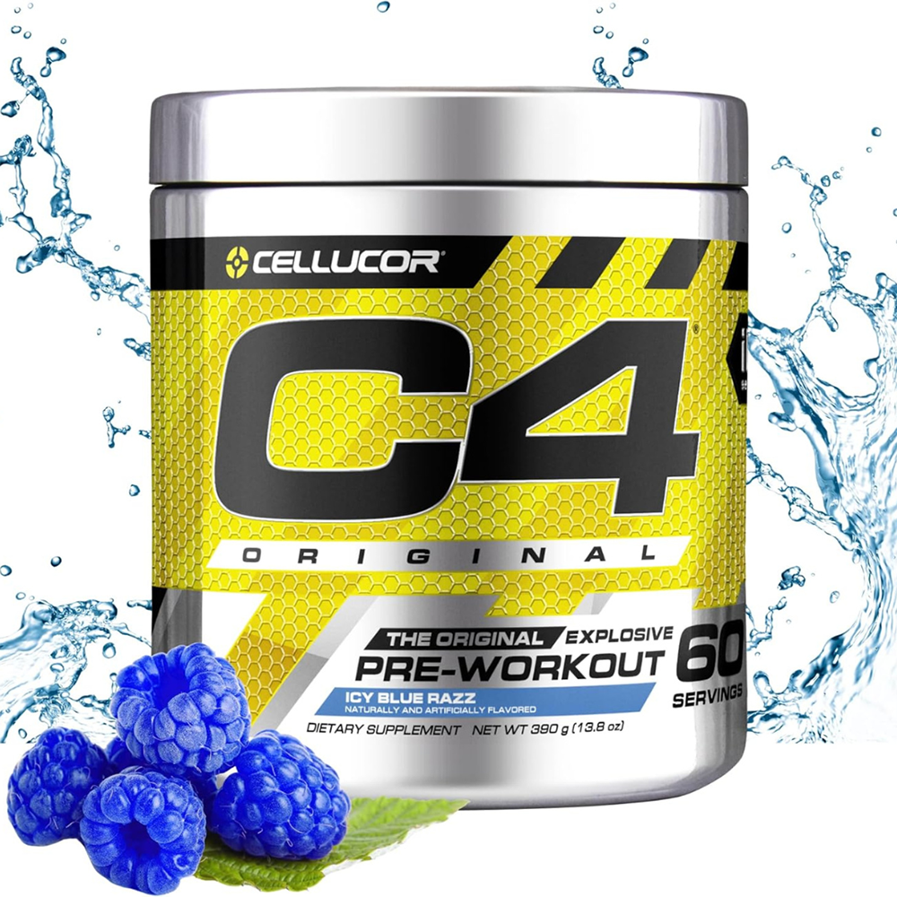 C4 Original Pre Workout Powder Icy Blue Razz Flavor – 50 Servings