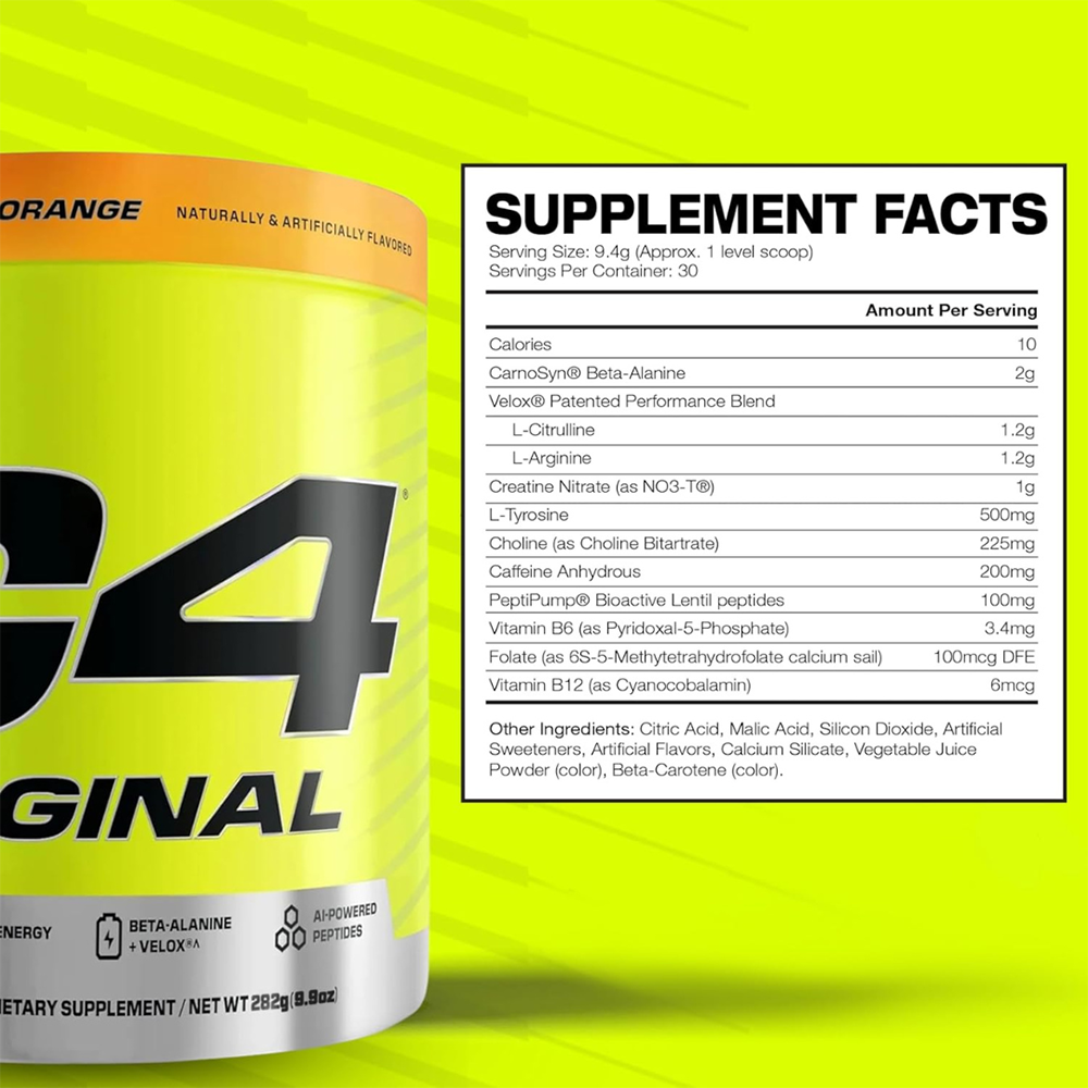C4 Original Pre Workout Powder Orange Burst Flavor – 30 Servings