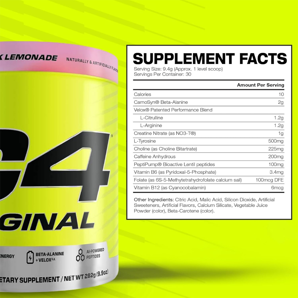 C4 Original Pre Workout Powder Pink Lemonade Flavor – 30 Servings