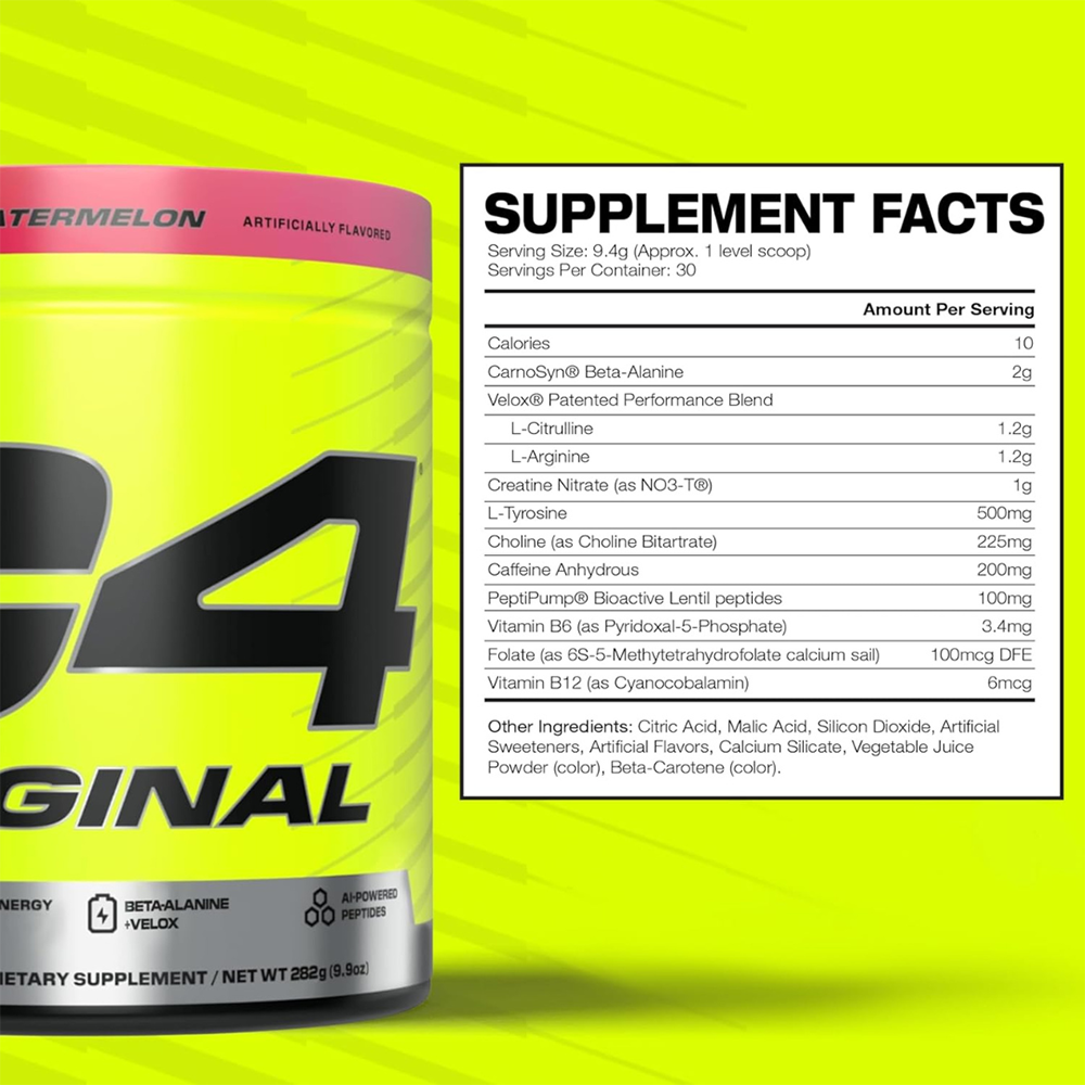 C4 Original Pre Workout Powder Watermelon Flavor – 30 Servings