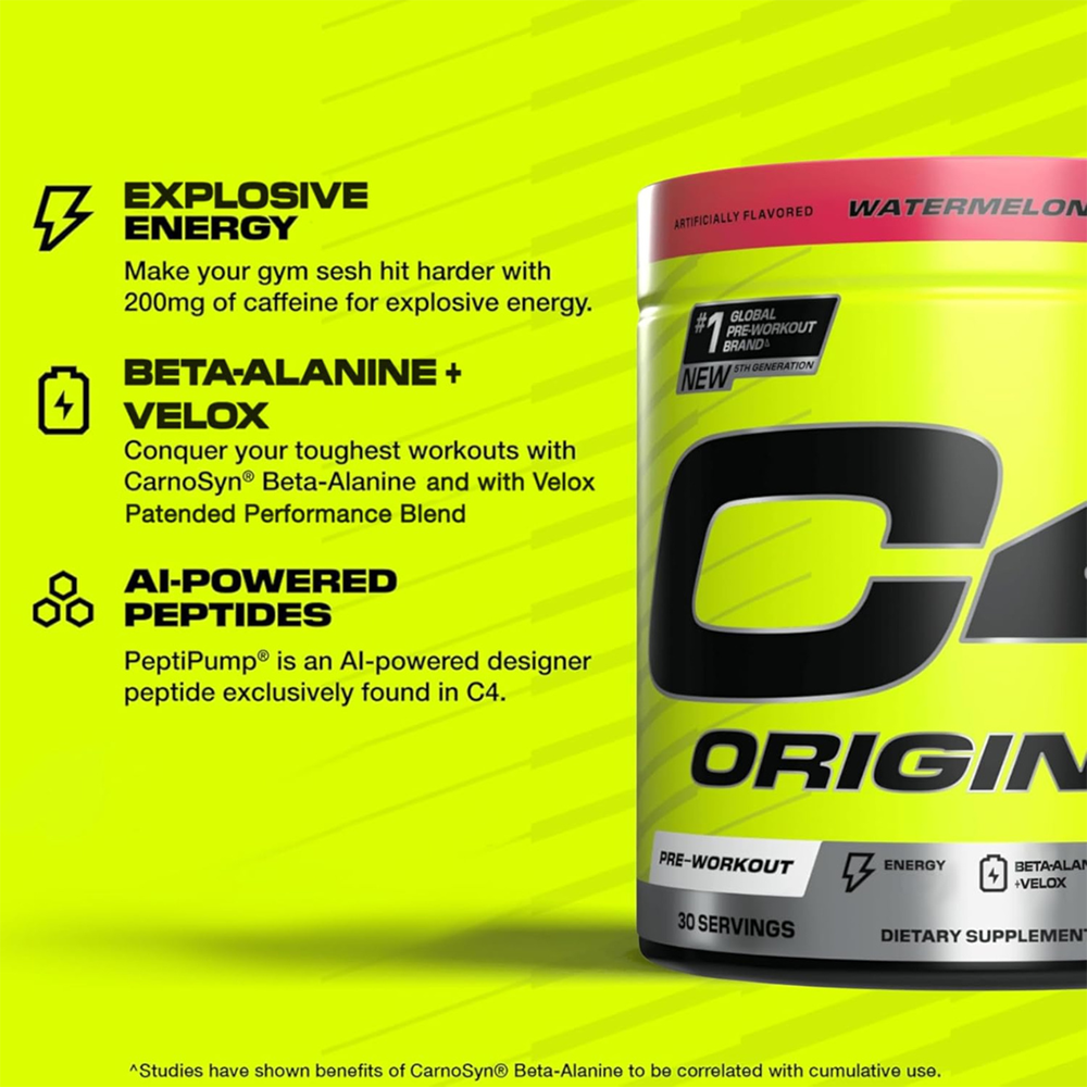 C4 Original Pre Workout Powder Watermelon Flavor – 30 Servings