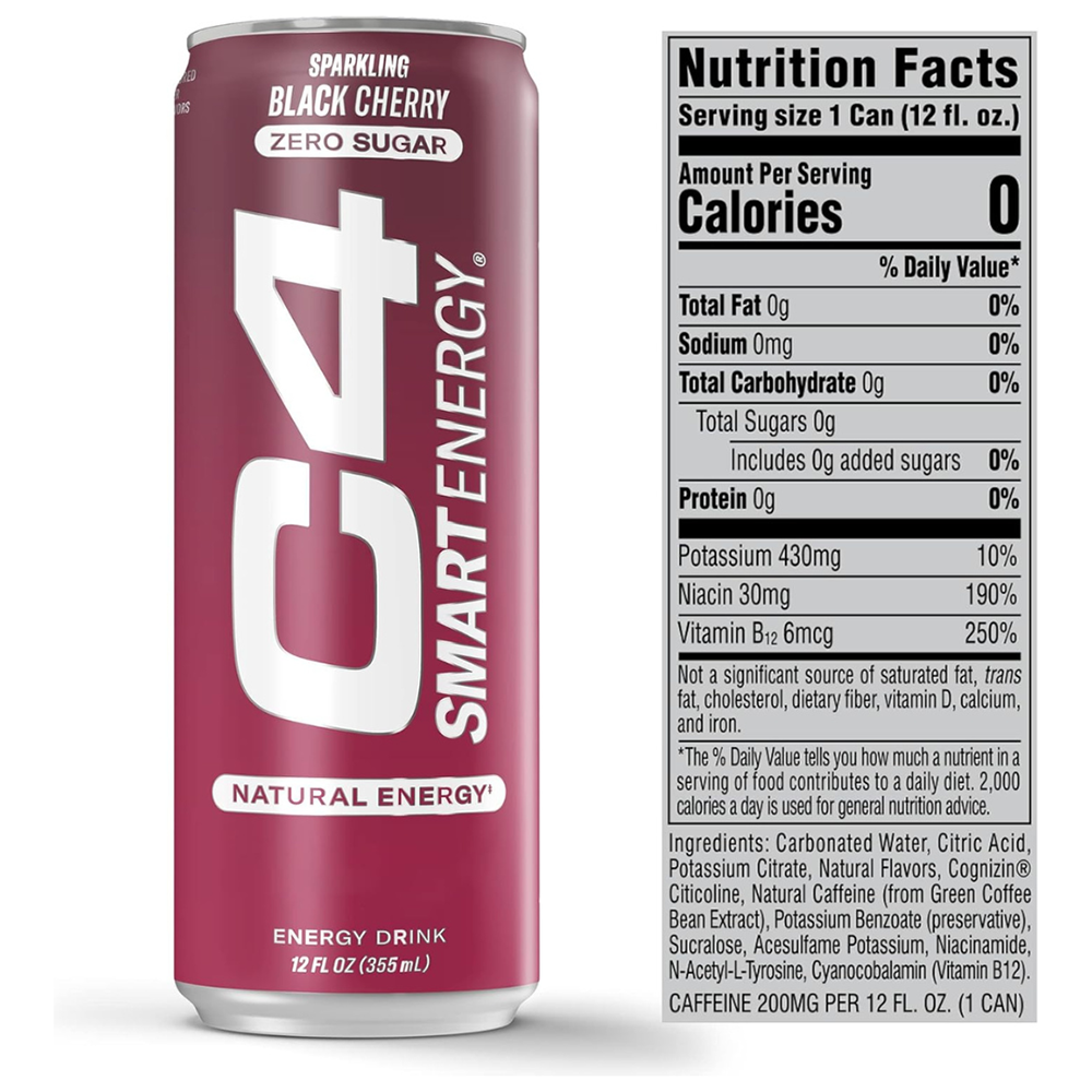 C4 Pre Workout Energy Drink Black Cherry Flavor