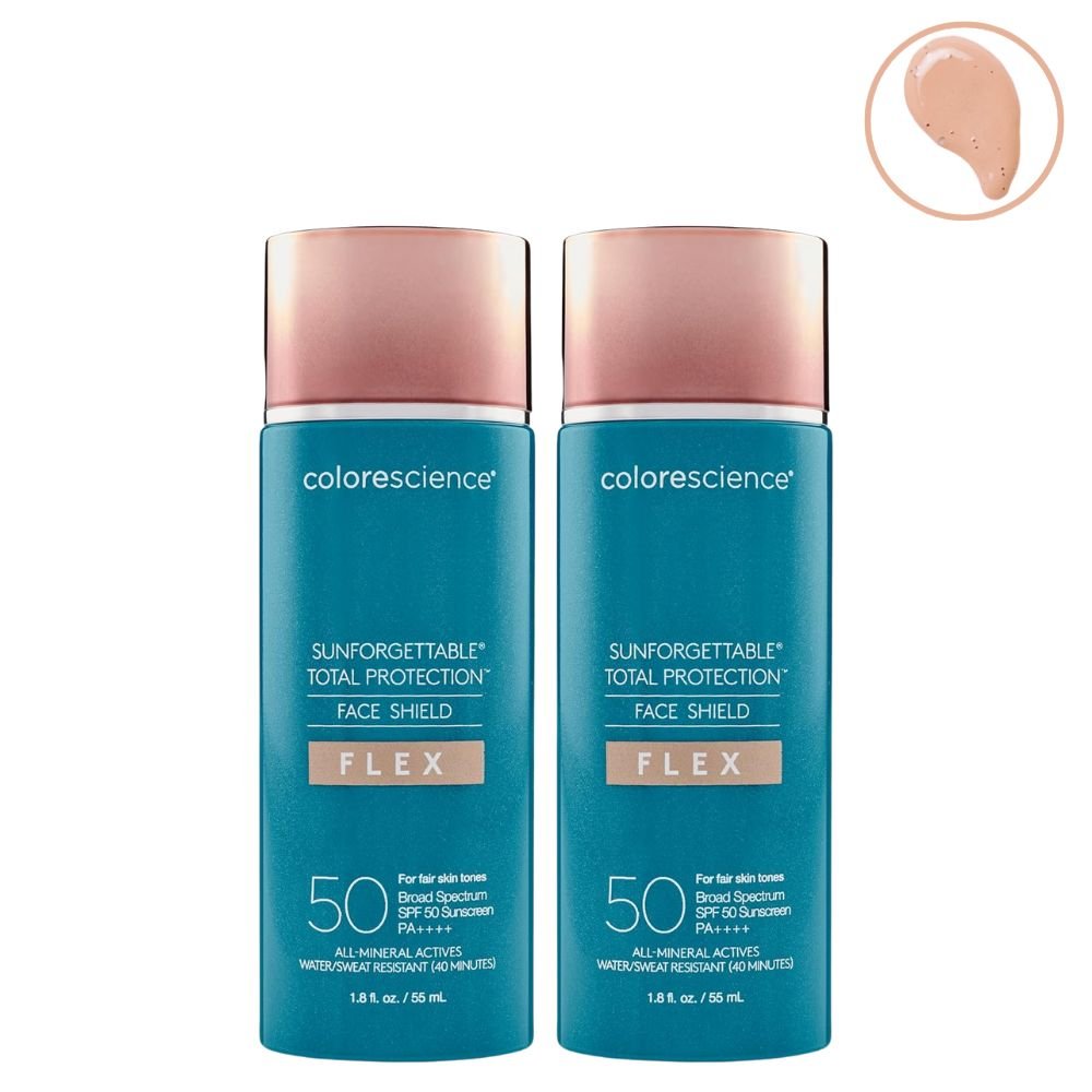 Colorescience Sunforgettable Total Protection Face Shield Flex SPF 50 Fair 55ml 2 Pack Set - Beauty Tribe