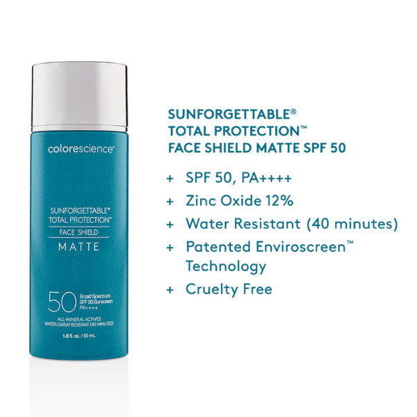 Colorescience Sunforgettable Total Protection Face Shield Matte SPF 50 55ml - Beauty Tribe