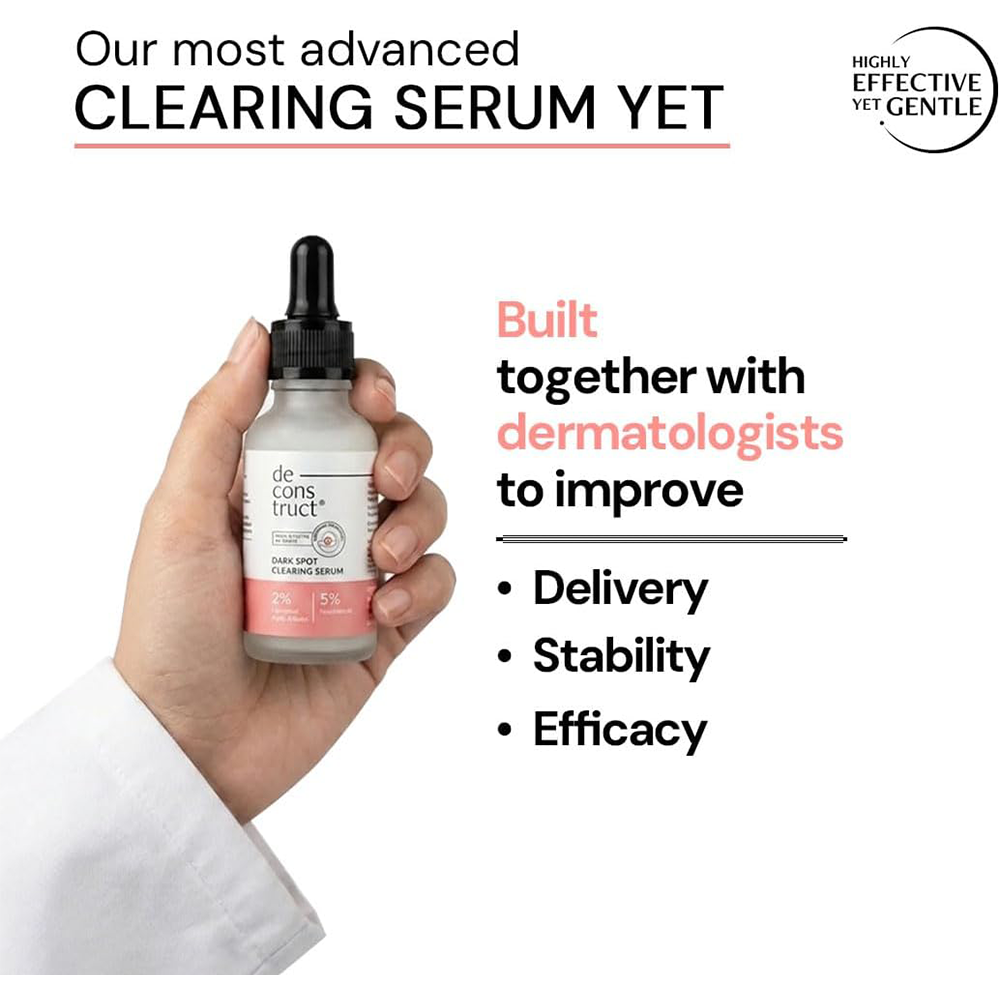 Deconstruct Clearing Serum 2% Alpha Arbutin + 5% Niacinamide | Anti - Pigmentation &amp; Tanning Face Serum | Clears Dark Spots, Marks, Hyperpigmentation | For both Men &amp; Women | 30ml