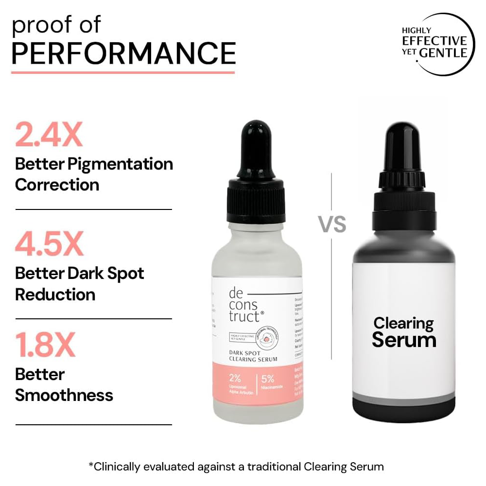 Deconstruct Clearing Serum 2% Alpha Arbutin + 5% Niacinamide | Anti - Pigmentation &amp; Tanning Face Serum | Clears Dark Spots, Marks, Hyperpigmentation | For both Men &amp; Women | 30ml