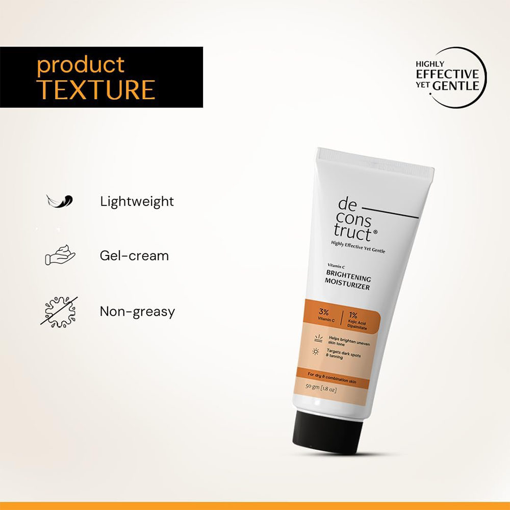 Deconstruct Niacinamide Brightening Face Cream | 5% Niacinamide + 1% Kojic Acid + 5% VitaminC + VitaminE| Face Cream For Dark Spots and Uneven Skin Tone | 50 gm