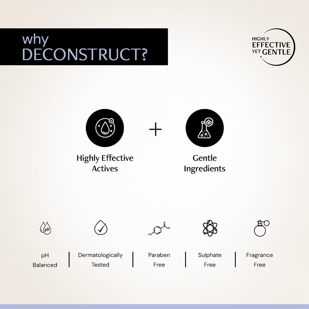 Deconstruct Salicylic Acid Oil Control Face Wash | 0.5% Salicylic Acid +1% Niacinamide | Fragrance-free Face Wash for Oily, Acne &amp; Pimple Prone Skin | pH Balanced &amp; SLS &amp; Paraben Free| 100 ml